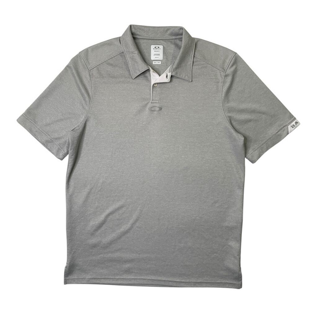 Oakley Polo Shirt Mens L Large Ash Grey Gravity Short Sleeve Regular Fit Golf
